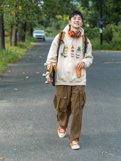 【24s July.】Brown Wide-leg Cargo Pants