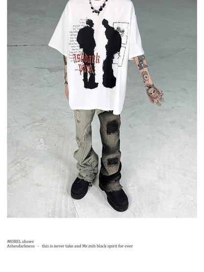 【24s July.】Transformed Portrait Shadow Print T-shirt