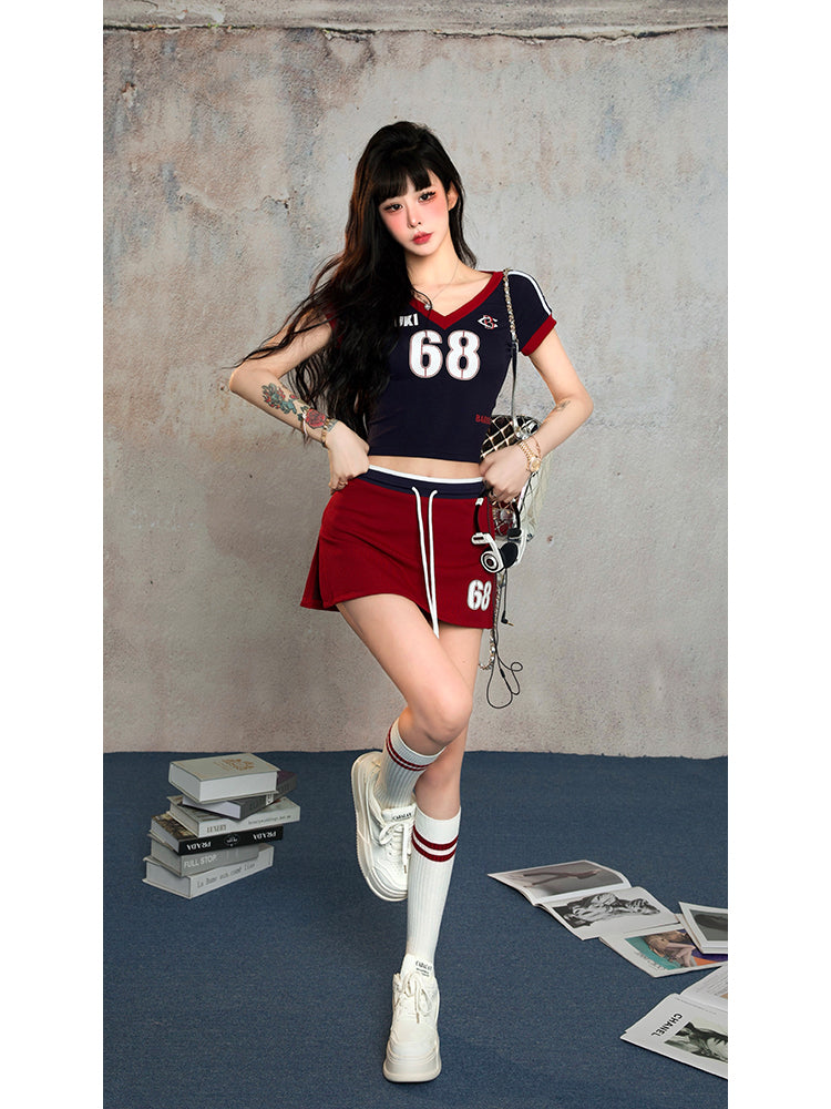 【24s Aug.】Sporty T-shirt and Skirt Set