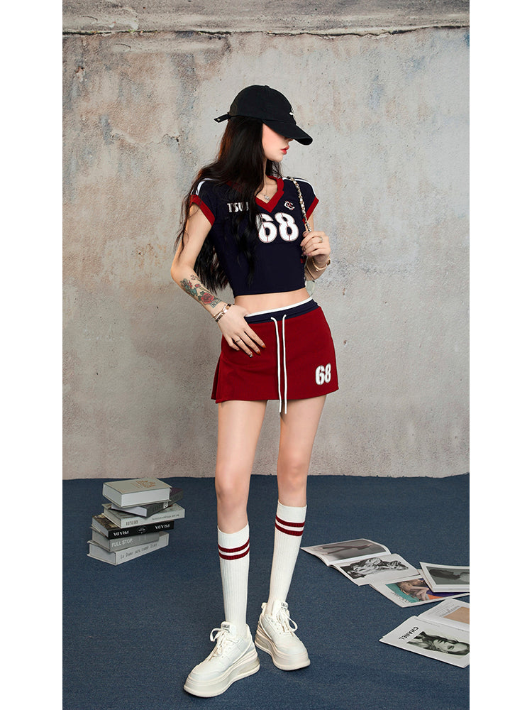 【24s Aug.】Sporty T-shirt and Skirt Set