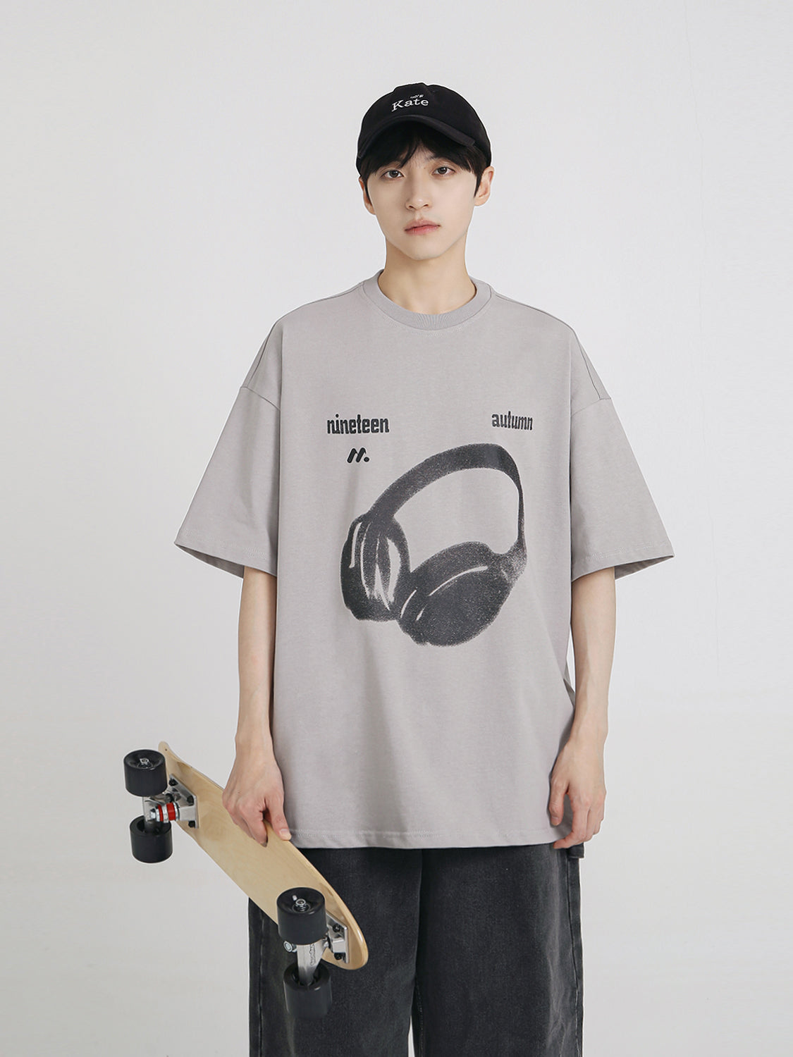 【24s Aug.】Headphones Print Short Sleeves