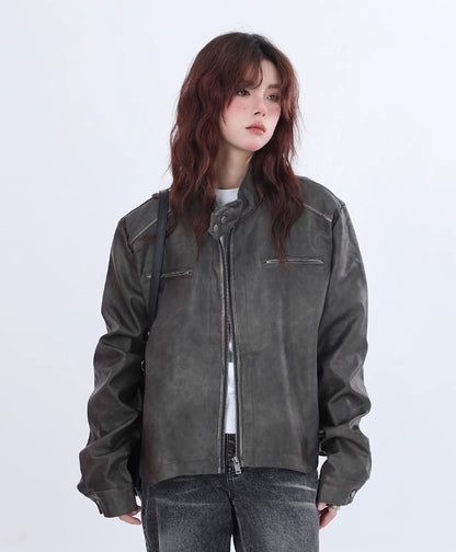 【24s Apr.】American Motorcycle Style Leather Jacket