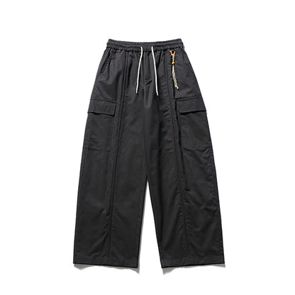 【24s July.】Japanese Style Side Pocket Straight Loose Trousers