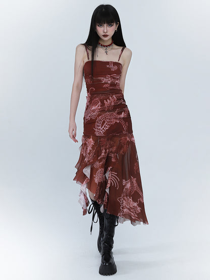 【24s Feb.】Red Chinese-style Irregular Dress