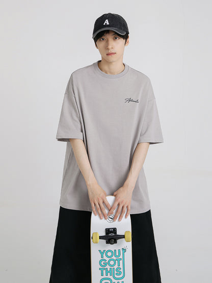 【24s Aug.】English Letter Print Loose Short Sleeves