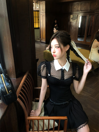 【24s Aug.】Puff Sleeve Black Dress