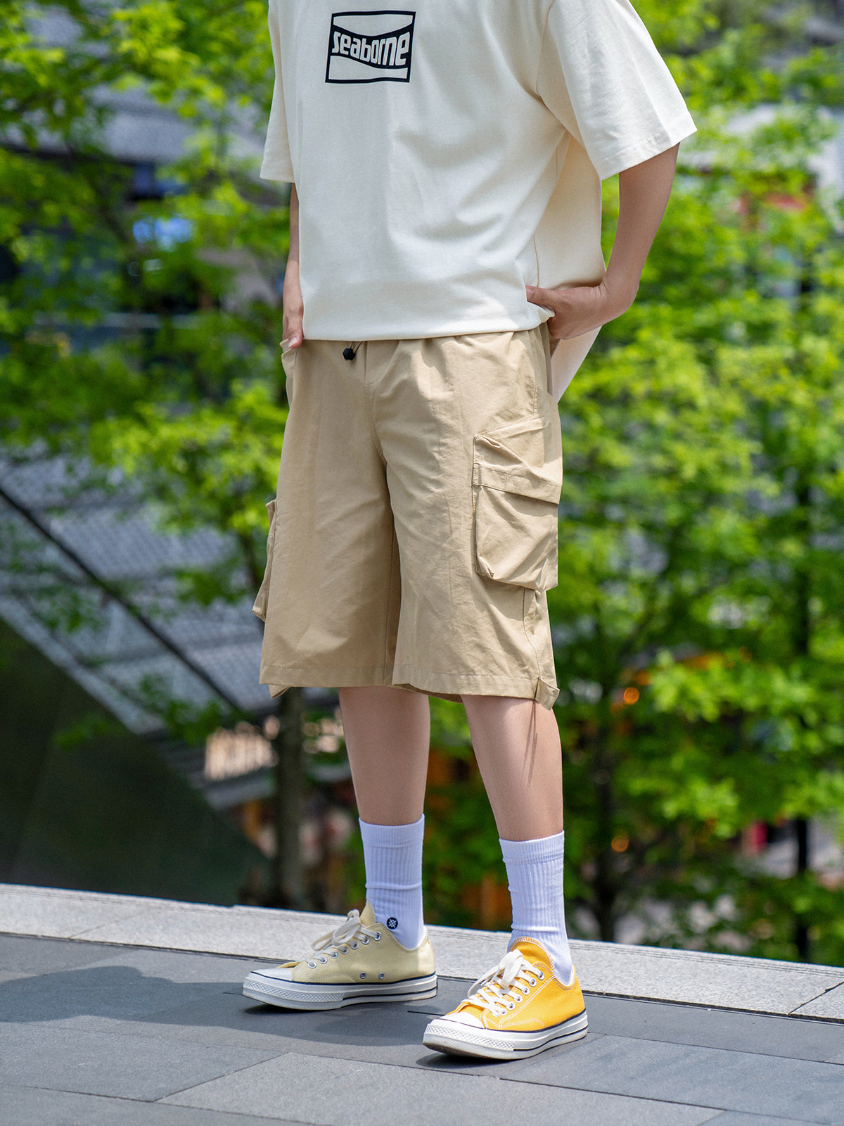 【24s July.】Cargo Straight Shorts with Side Pockets