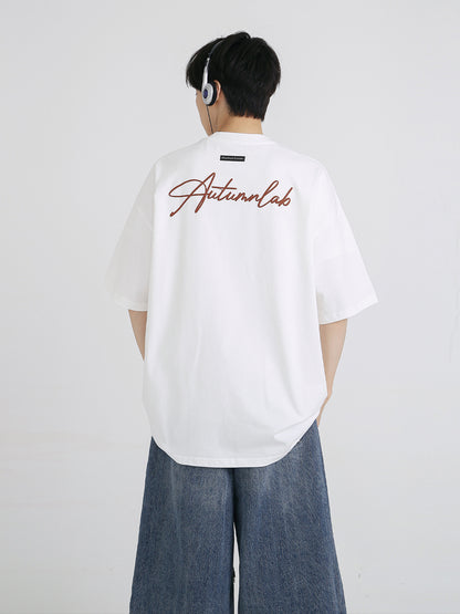 【24s Aug.】English Letter Print Loose Short Sleeves