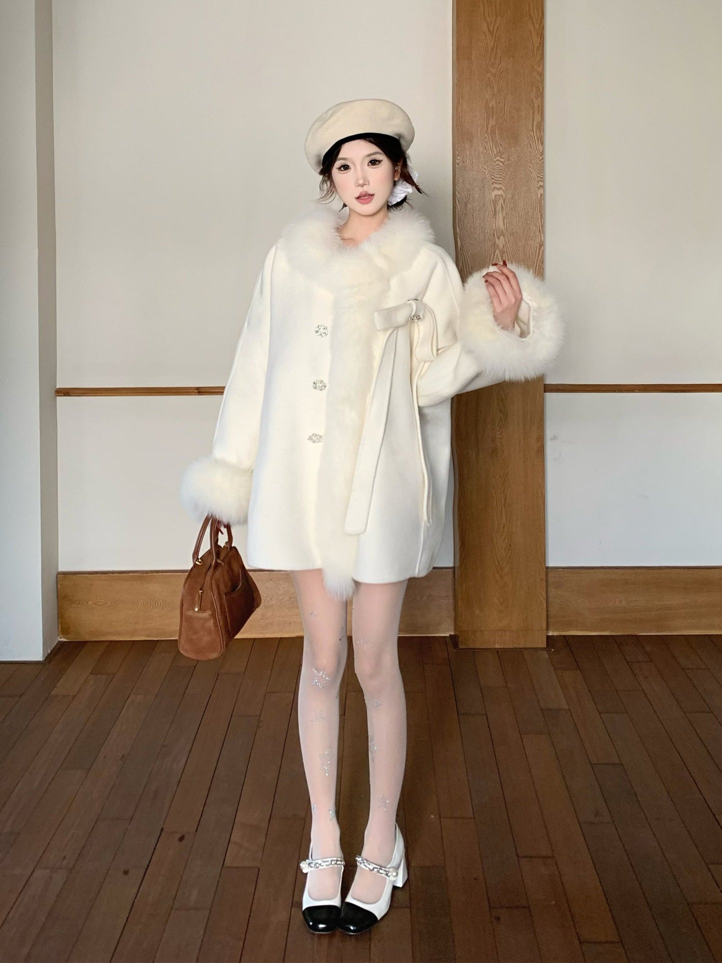 【25s Feb.】Elegant Wool Cape Winter Coat