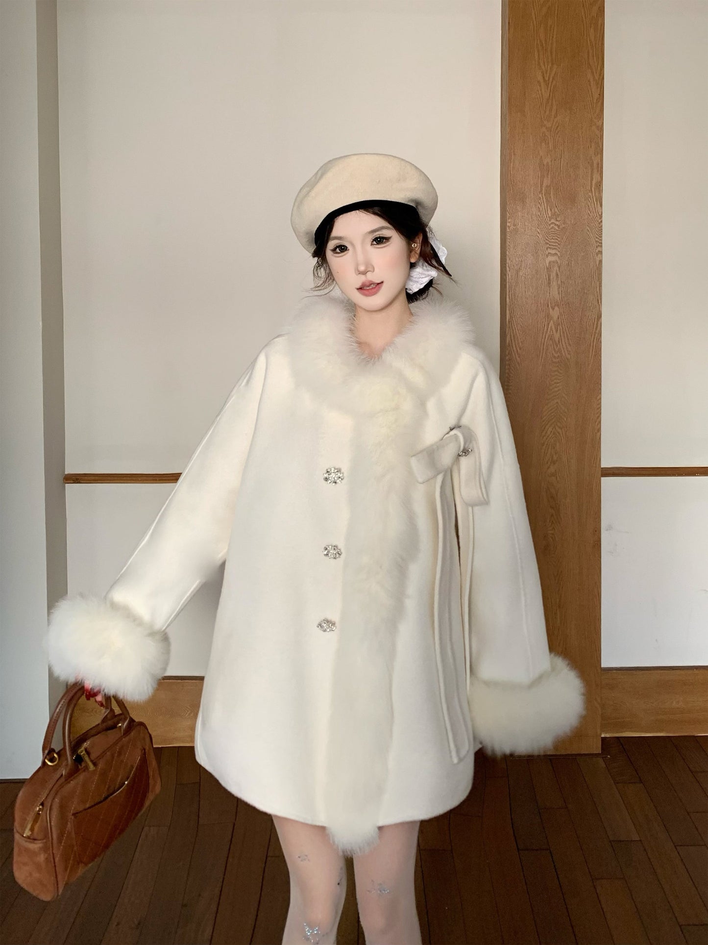 【25s Feb.】Elegant Wool Cape Winter Coat