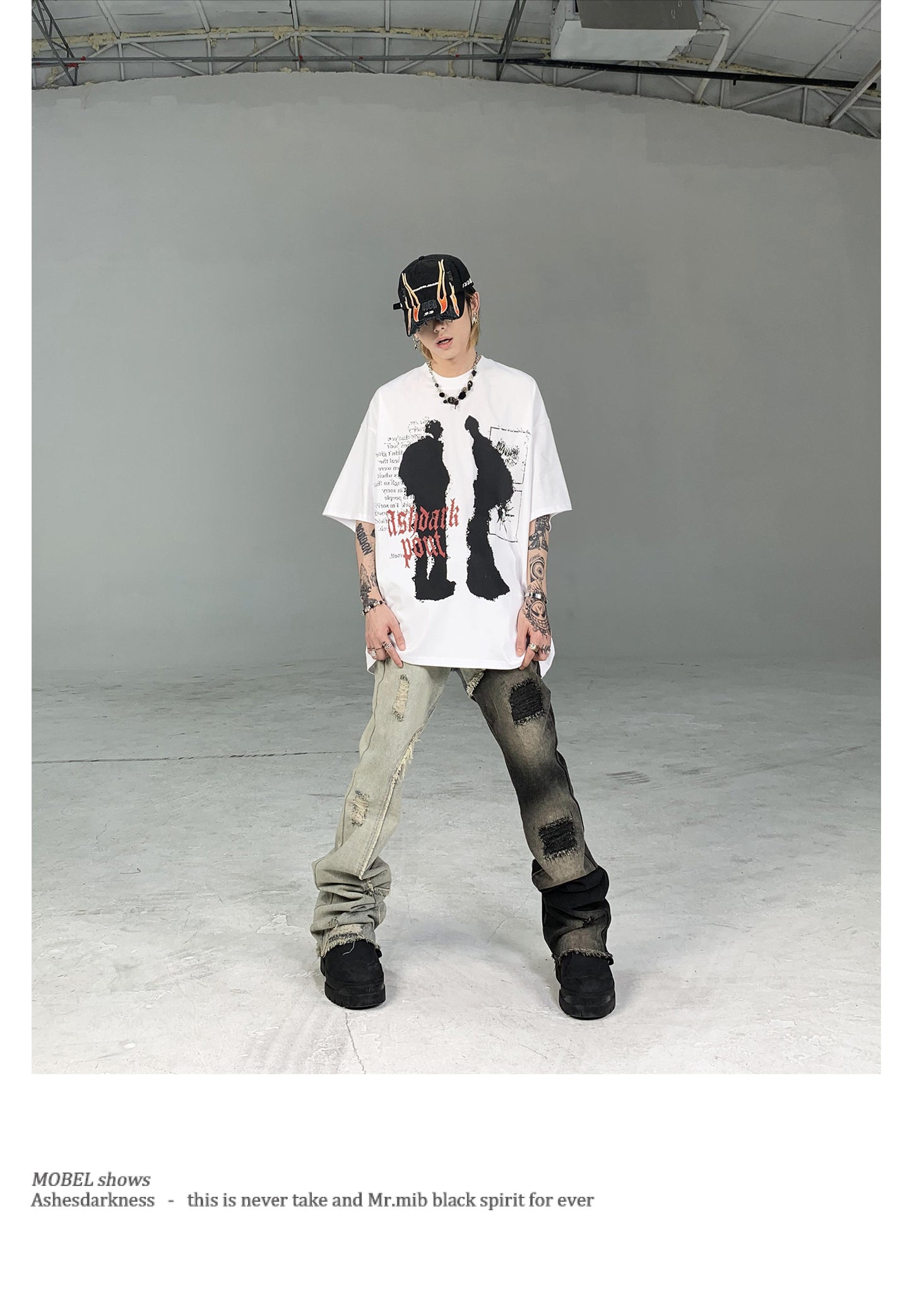 【24s July.】Transformed Portrait Shadow Print T-shirt