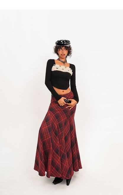 【24s March】Red Plaid Skirt
