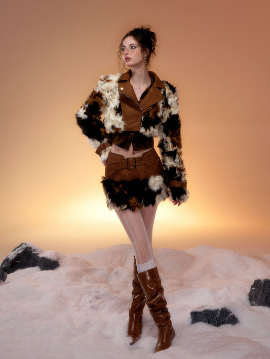 【25s Feb.】Cow Print Faux Fur Coat