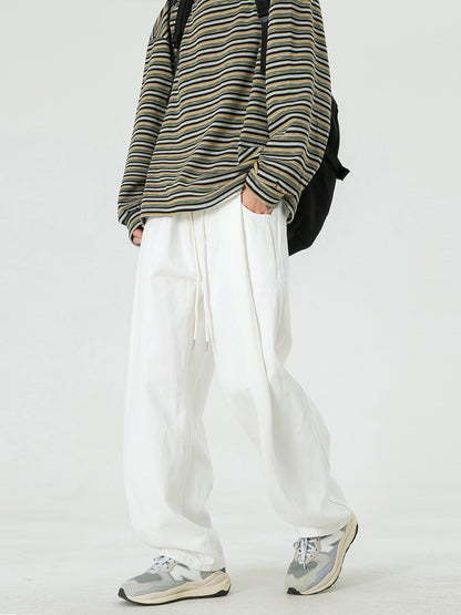 【24s Aug.】Simple Solid Color Wide-leg Straight Jeans