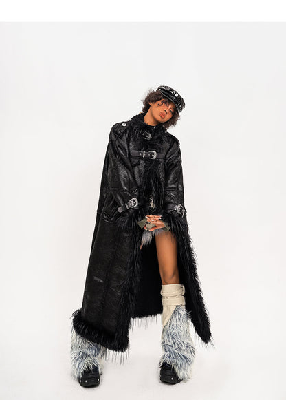 【25s Feb.】Retro High-end Plush Patchwork Fur Coat