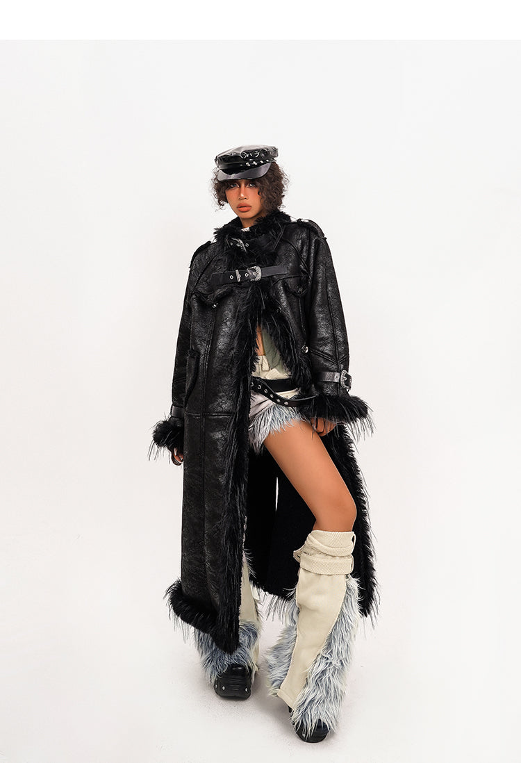 【25s Feb.】Retro High-end Plush Patchwork Fur Coat