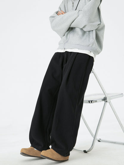 【24s Aug.】Simple Solid Color Wide-leg Straight Jeans