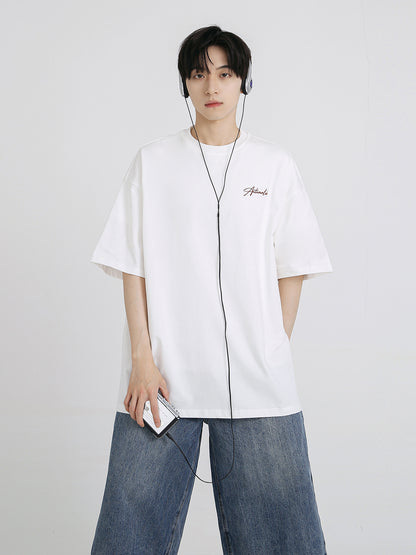 【24s Aug.】English Letter Print Loose Short Sleeves