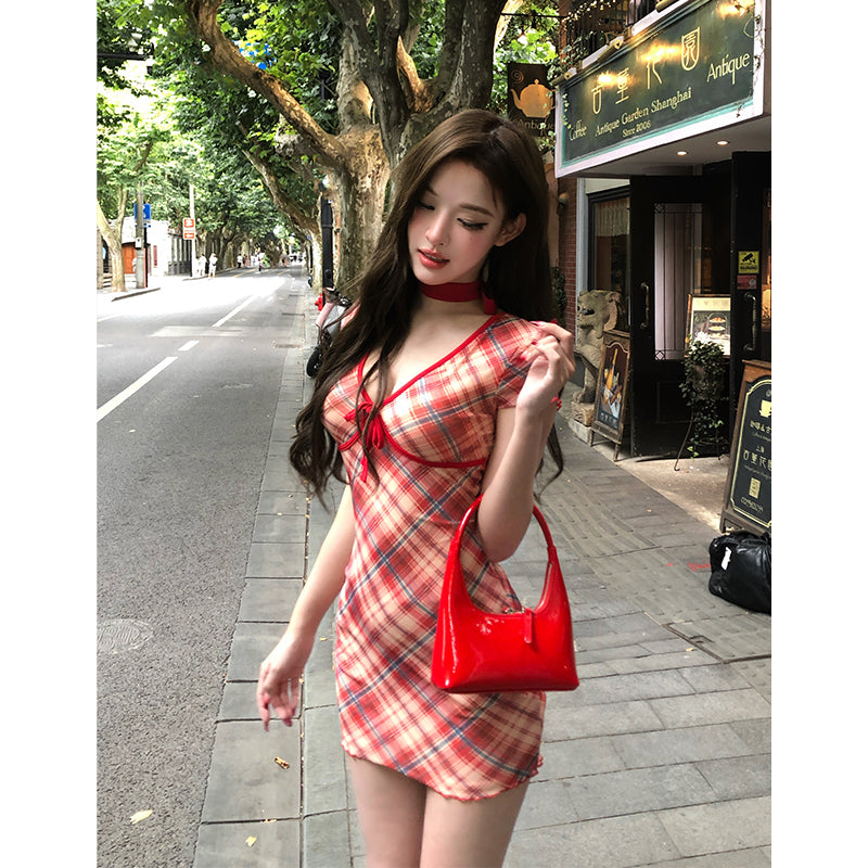 【24s Aug.】Red Bodycon Mini Dress