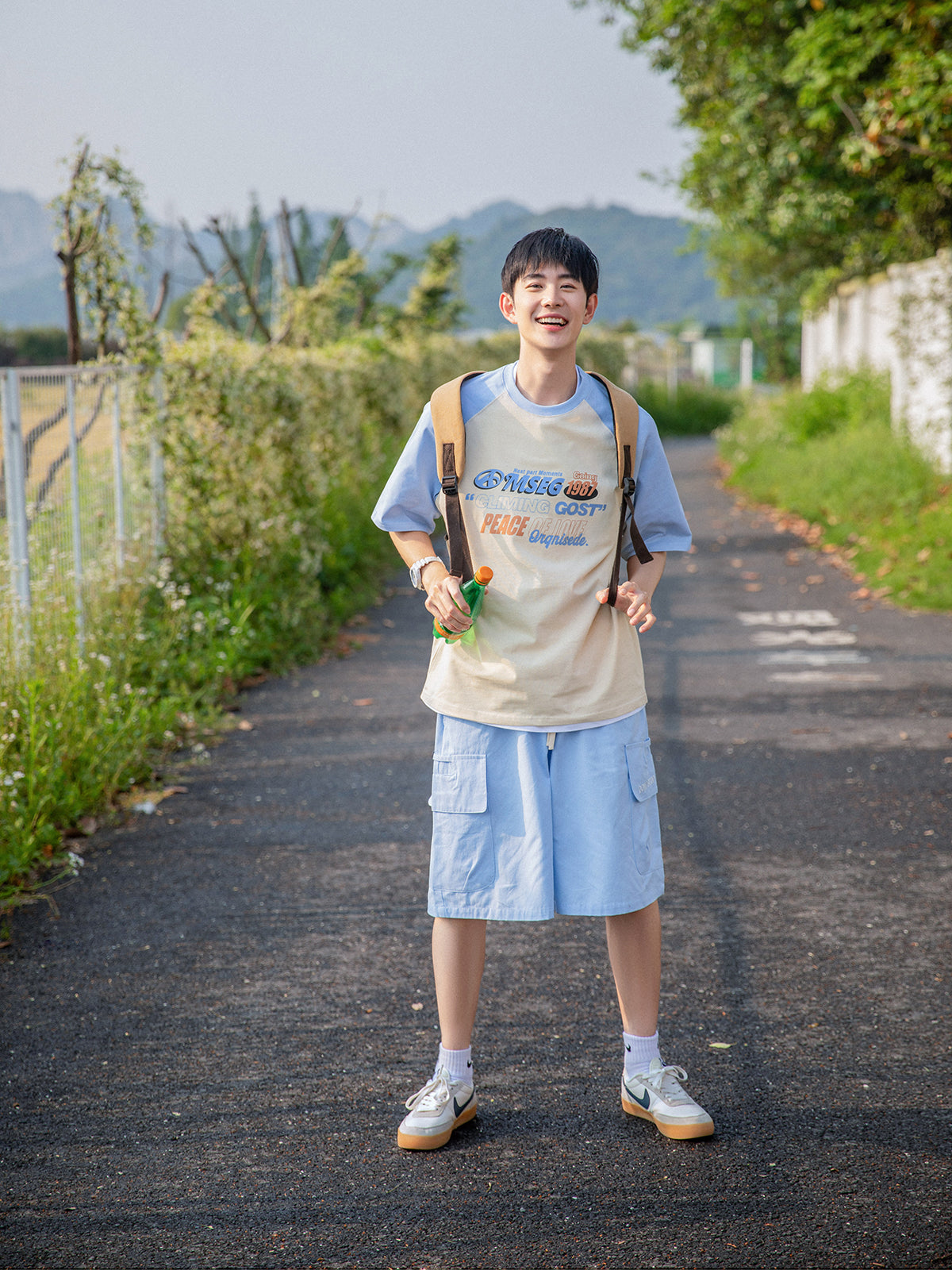 【24s July.】Color Block Letter Print Short Sleeves