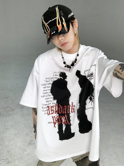 【24s July.】Transformed Portrait Shadow Print T-shirt