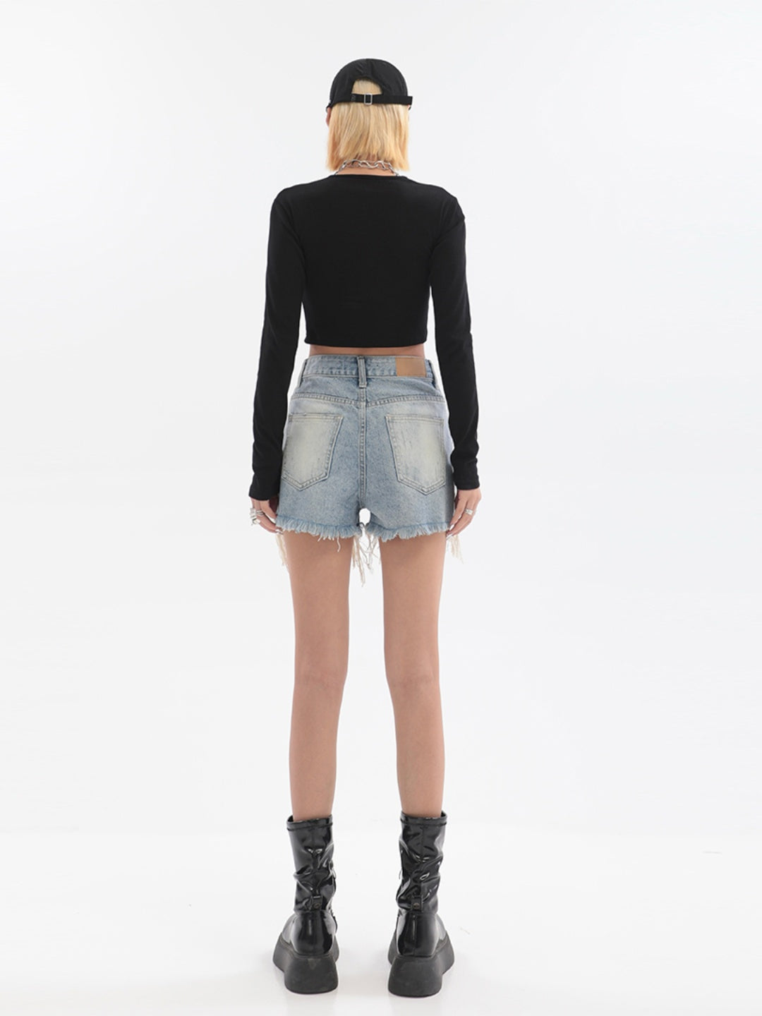 【23s July】High Waist Ripped Shorts