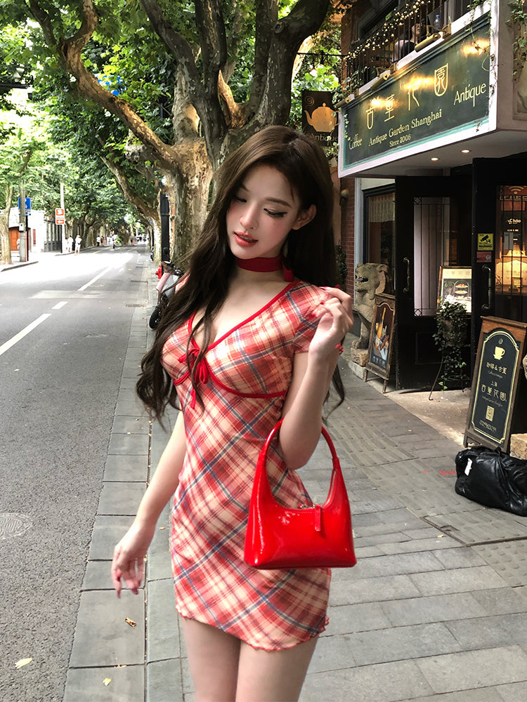 【24s Aug.】Red Bodycon Mini Dress