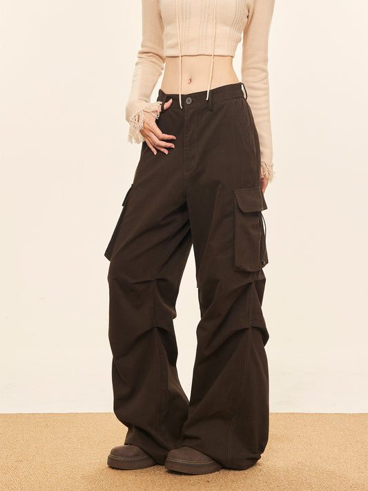 【24s Mar.】Brown Pleated Cargo Pants