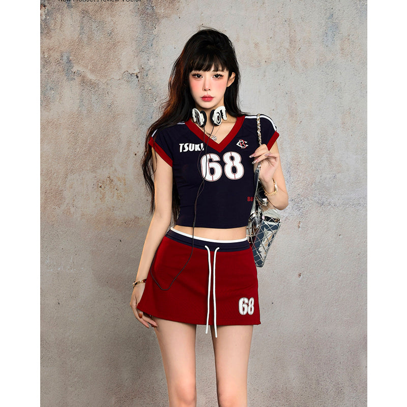 【24s Aug.】Sporty T-shirt and Skirt Set