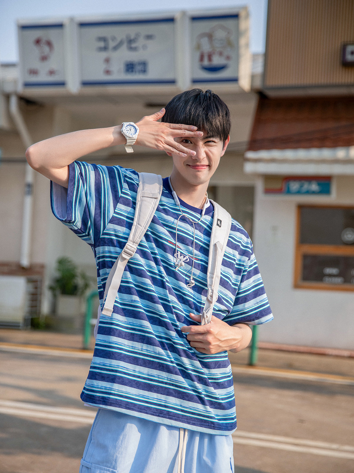 【24s July.】Washed Loose Striped Short Sleeves