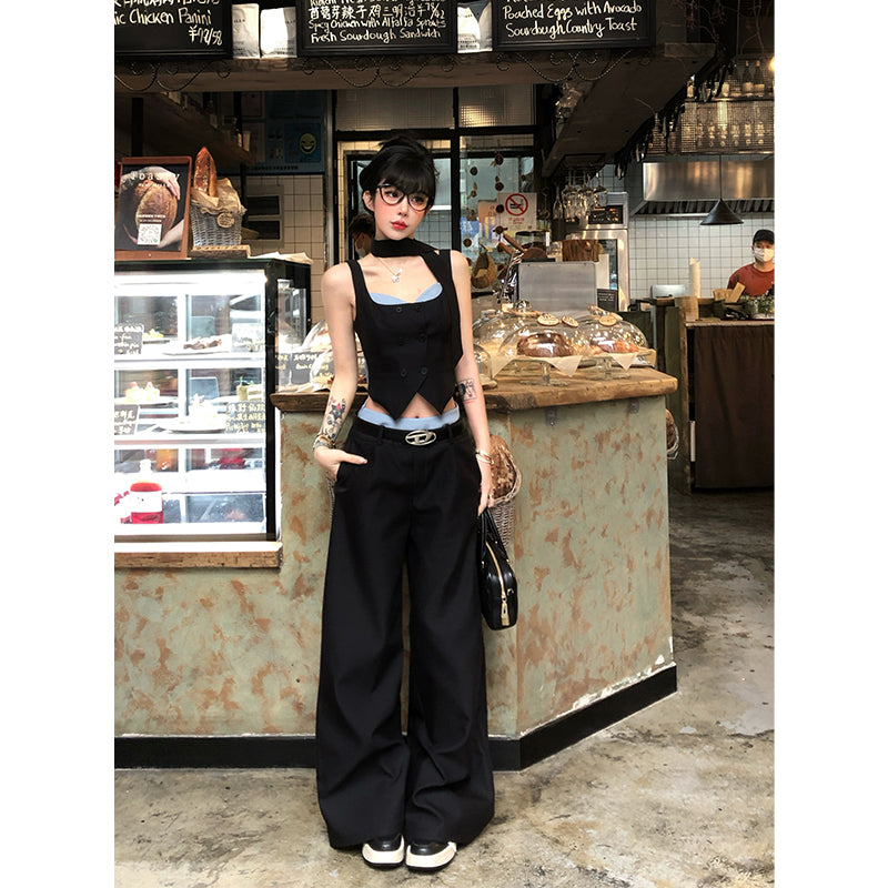 【24s July.】High Waist Wide Leg Straight Pants