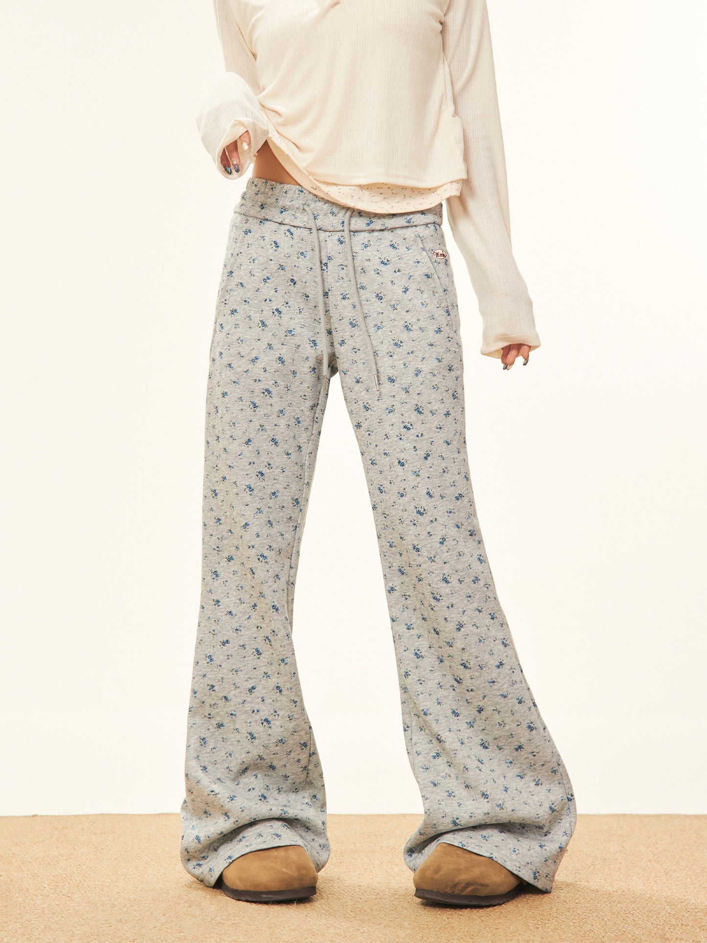 【24s Mar.】Retro Floral Flared Pants