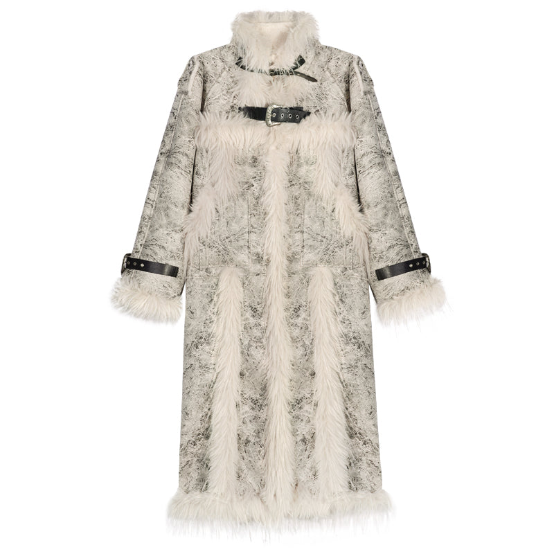 【25s Feb.】Retro High-end Plush Patchwork Fur Coat