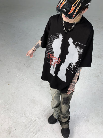 【24s July.】Transformed Portrait Shadow Print T-shirt