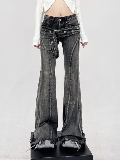 【24s Mar.】Black Flare High-Waist Denim Jeans