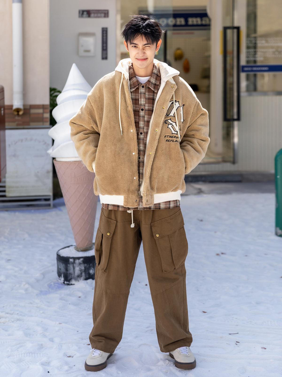 【24s July.】Brown Wide-leg Cargo Pants