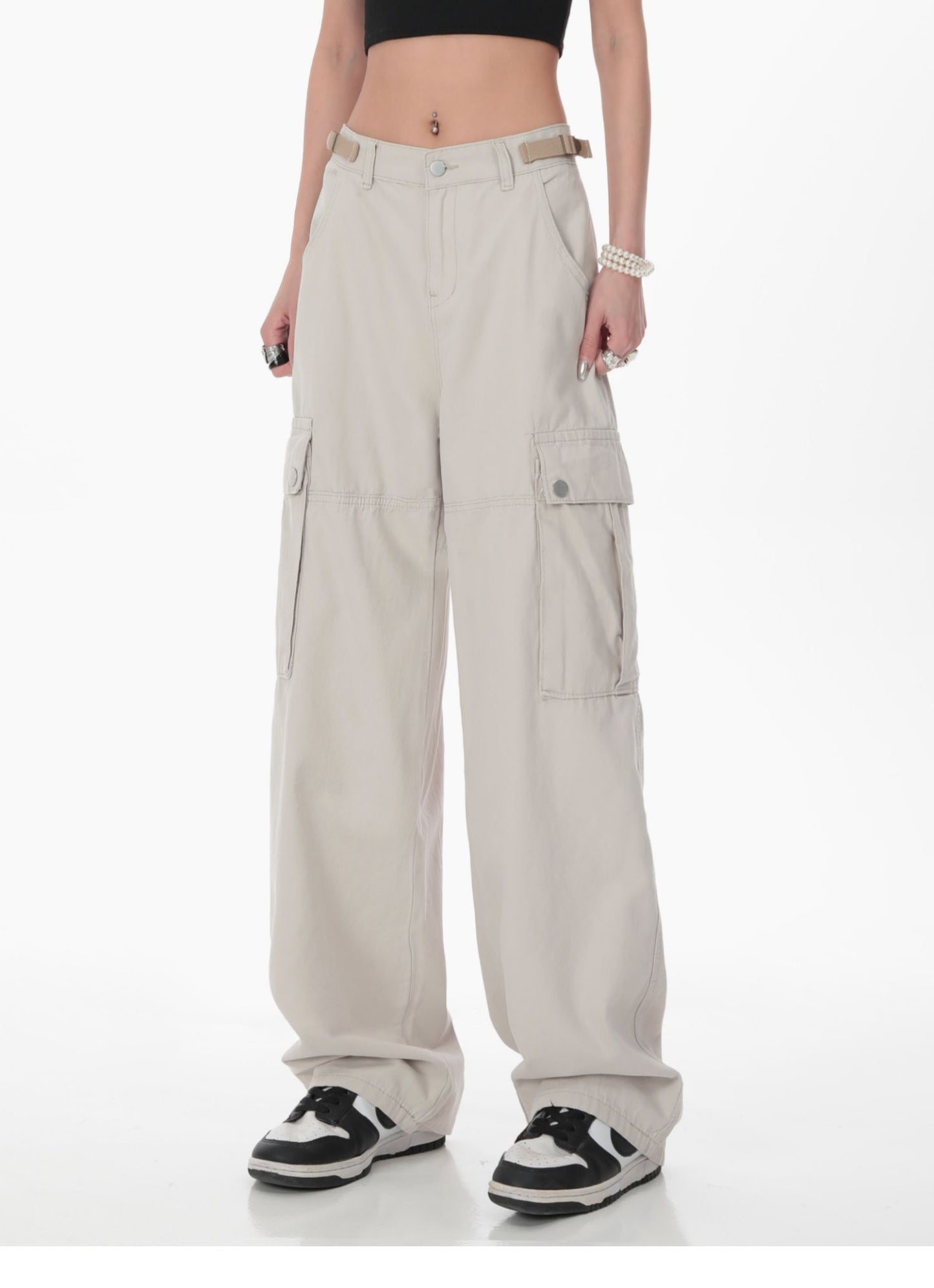 【23s July】Wide-Leg Straight Fit Cargo Pants