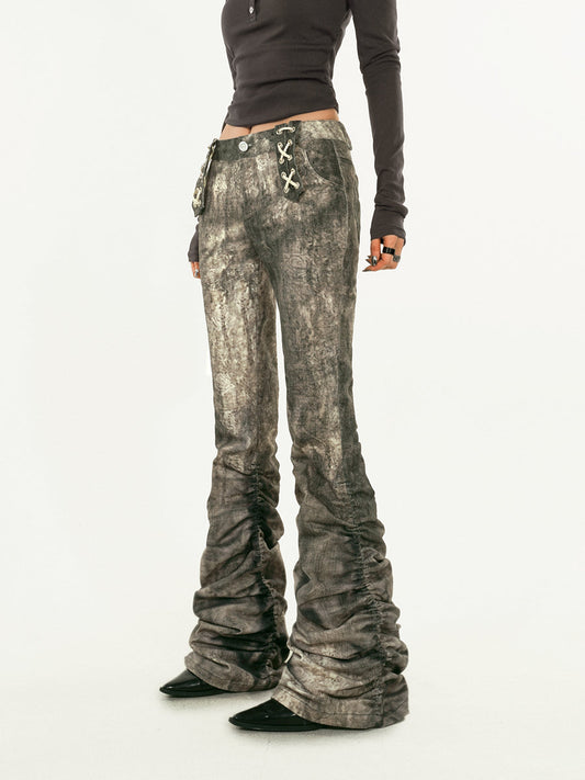 【25s Feb.】Retro Punk Distressed Ink-splashed Jeans