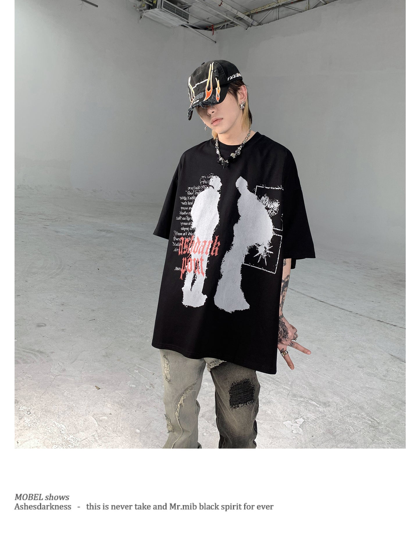 【24s July.】Transformed Portrait Shadow Print T-shirt