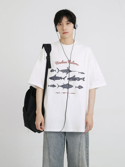 【24s Aug.】Japanese Retro Print Loose T-shirt