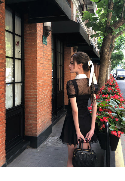 【24s Aug.】Puff Sleeve Black Dress