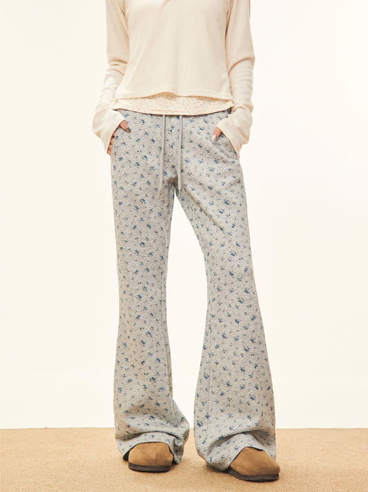 【24s Mar.】Retro Floral Flared Pants