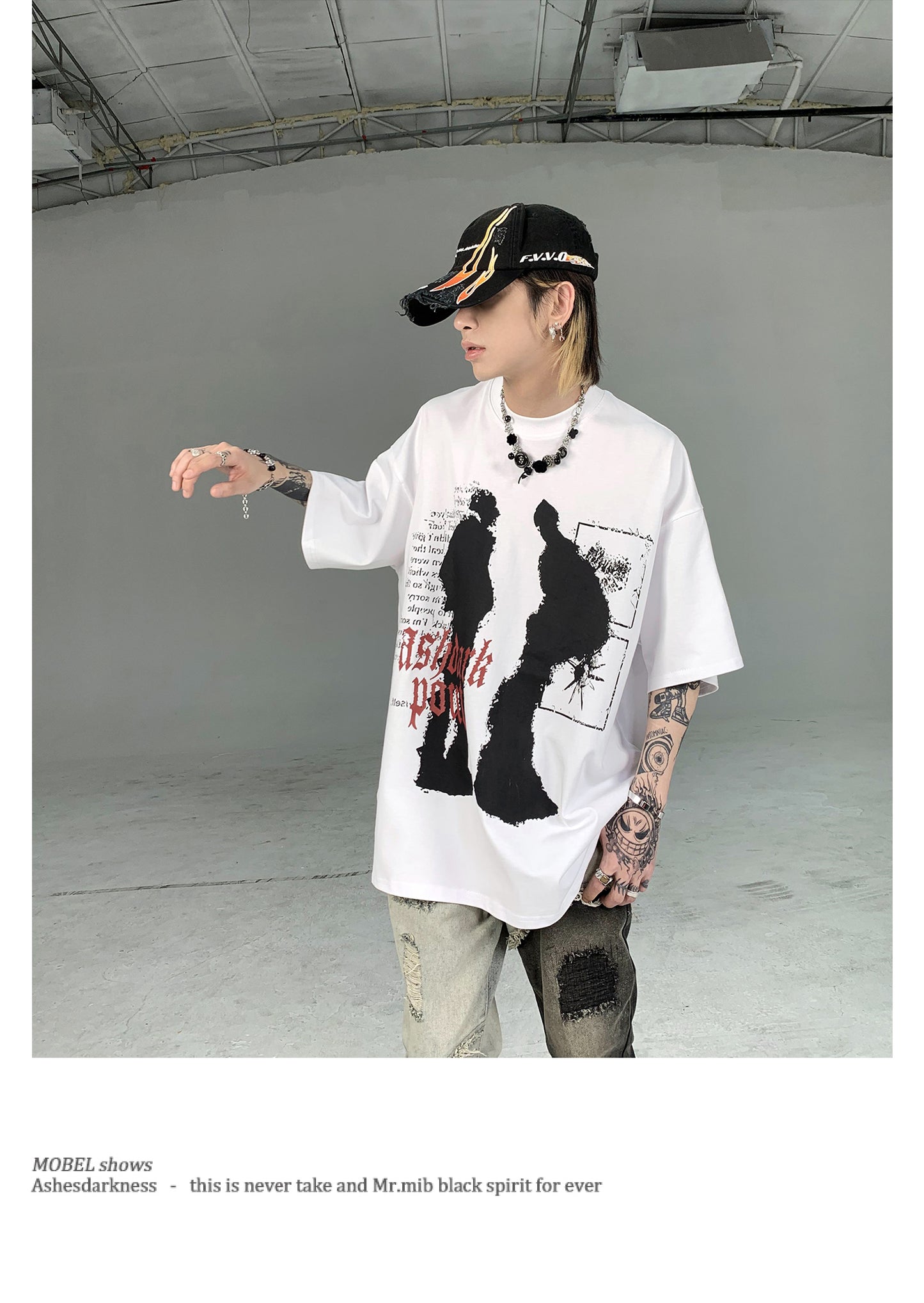 【24s July.】Transformed Portrait Shadow Print T-shirt