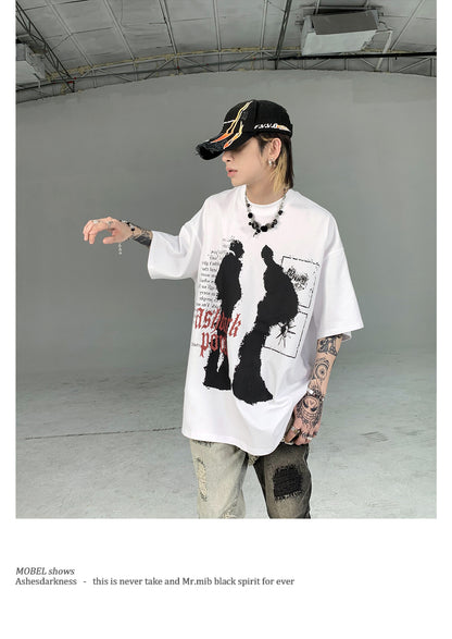 【24s July.】Transformed Portrait Shadow Print T-shirt