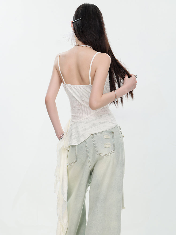 【24s Jun.】French Style Summer Ruffle Tank Top