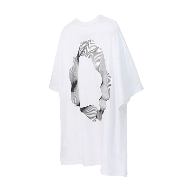 【24s July.】Geometric Curve Print High Street T-shirt